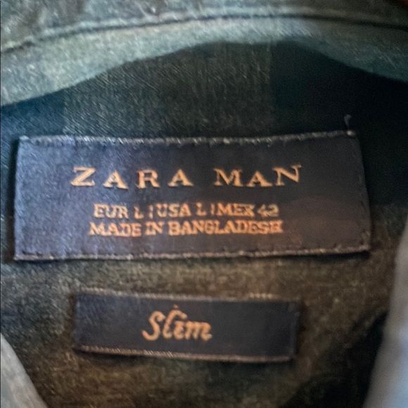 Zara Blue and Black Casual Button Down Shirt - Picture 2 of 5